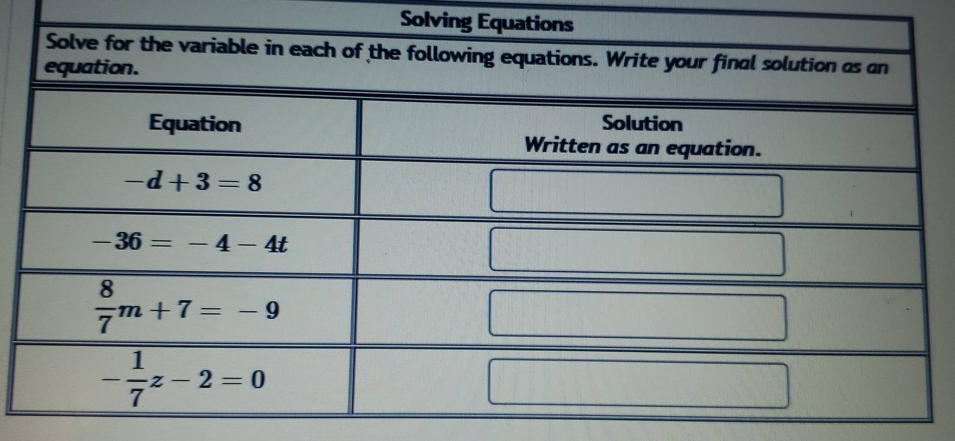 Solving E