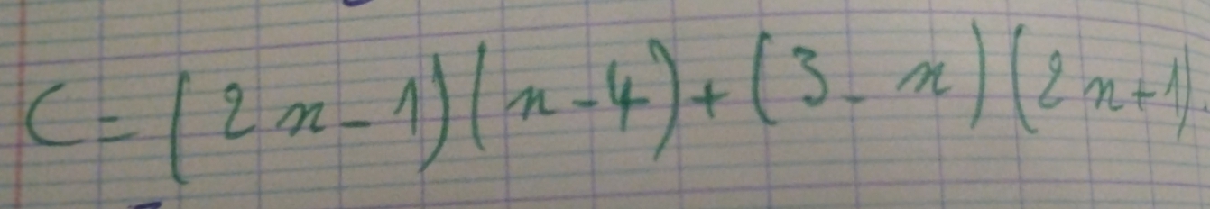 C=(2n-1)(n-4)+(3-n)(2n+1)