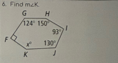 Find m∠ K.