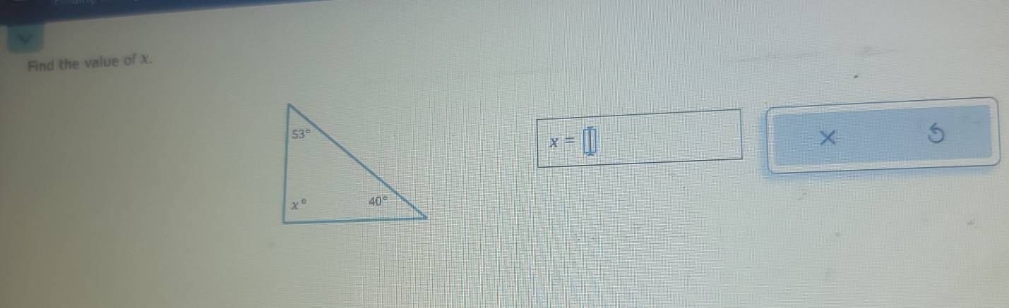 ν
Find the value of X.
x=
×