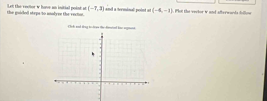 Solved: Let the vector V have an initial point at (-7,3) and a terminal ...