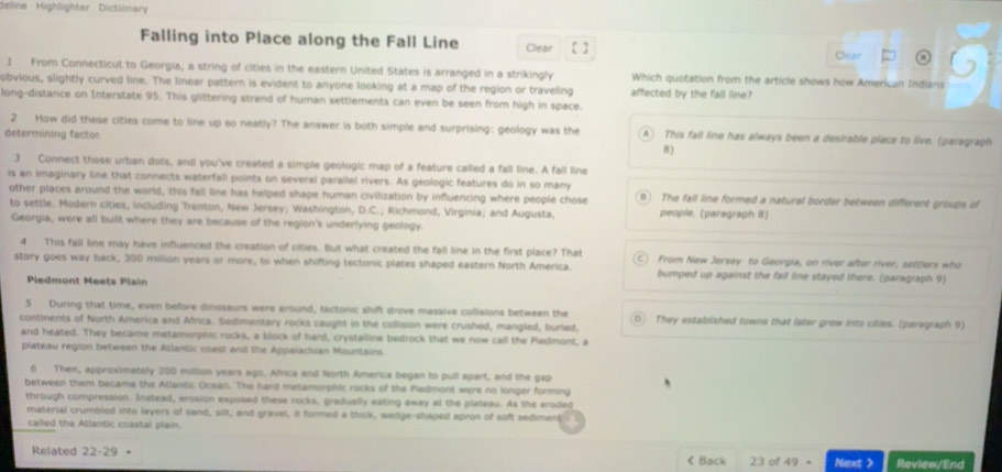 Gelöst:deline Highlighter Dictionary Falling into Place along the Fall ...