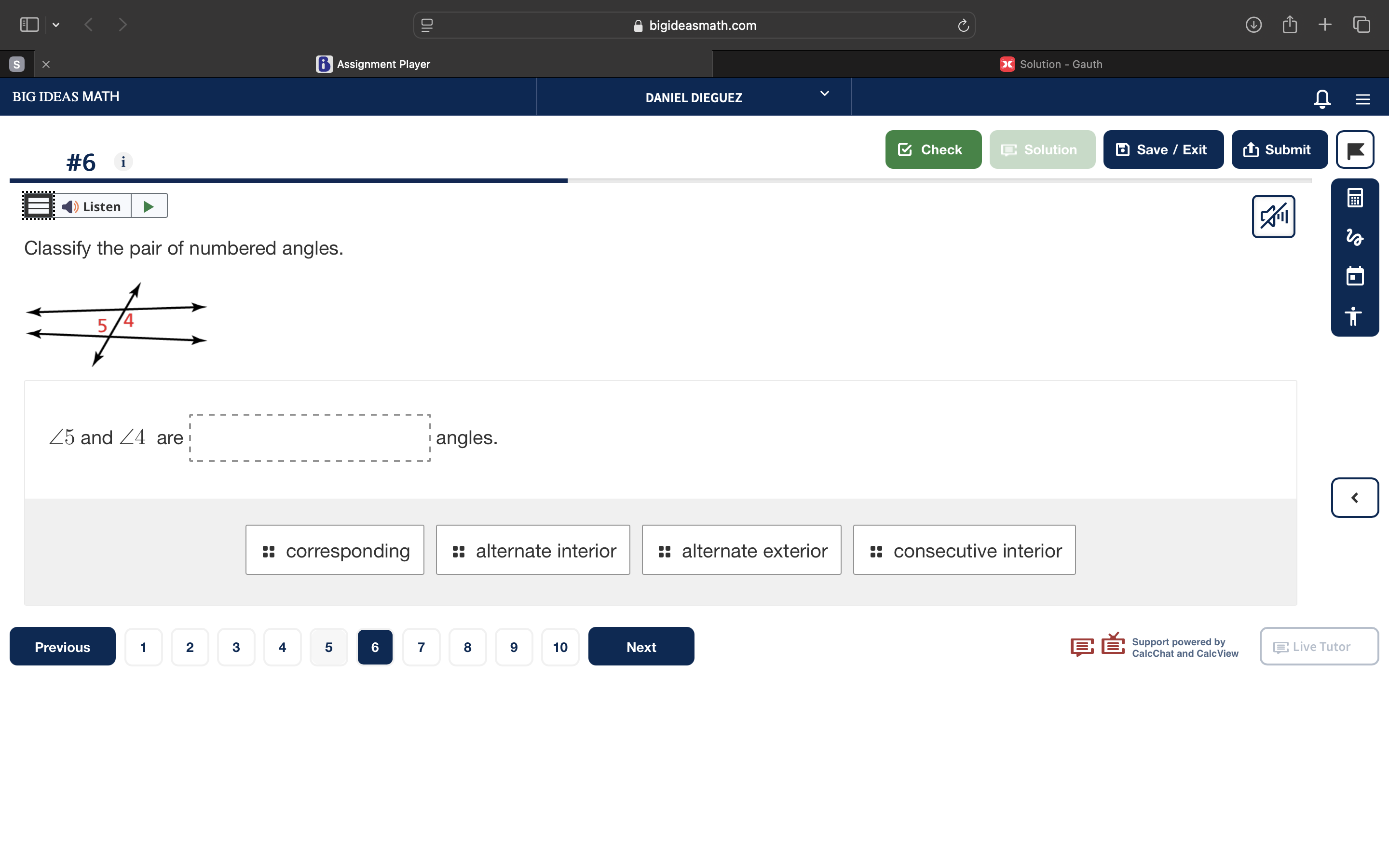Solved: bigideasmath.com * Assignment Player Solution - Gauth BIG IDEAS ...