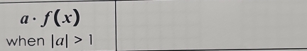 1 . f(x)
when |a|>1