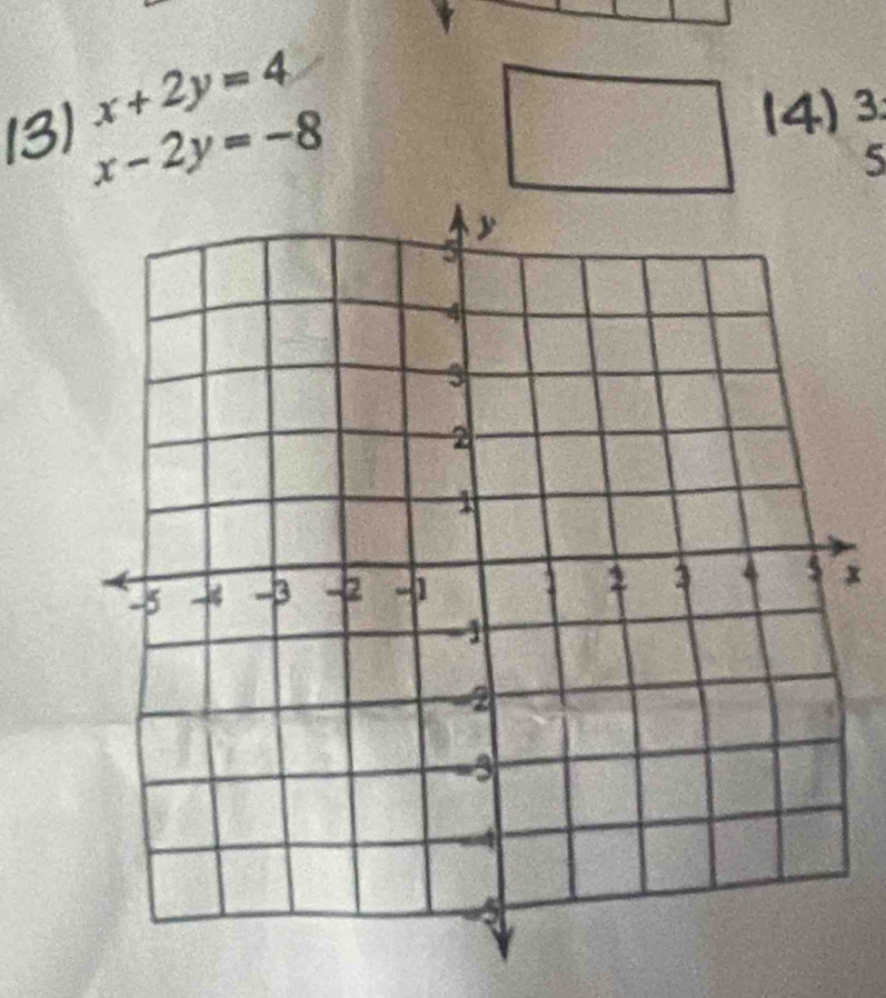 a x+2y=4
x-2y=-8
(4) beginarrayr 3. 5endarray
x