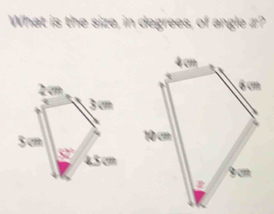 What is the size, in degrees, of angle æ?
2 cm
3 cm
S cn
8 4,5 cm