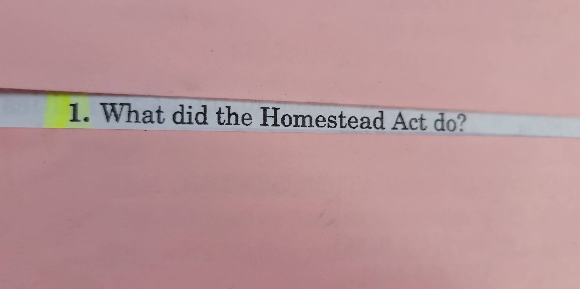 What did the Homestead Act do?