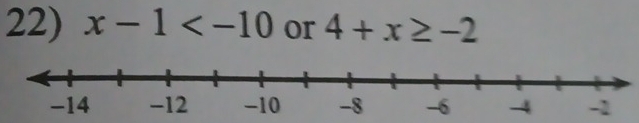 x-1 or 4+x≥ -2