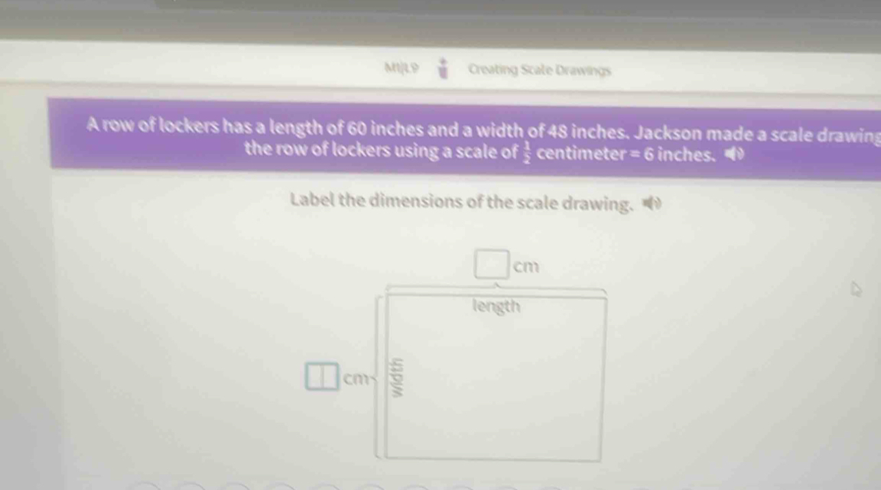 Solved: MI/L9 Creating Scale Drawings A row of lockers has a length of ...