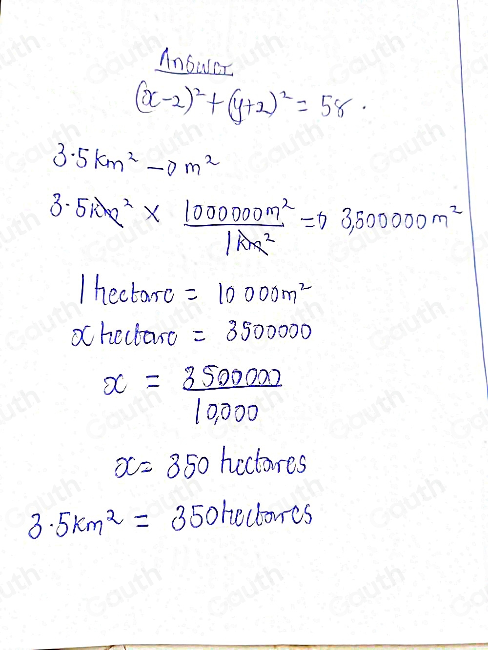 Solved: 1 hectare =10,000m^2 A farmer has 3.5km^2 of land. How many ...