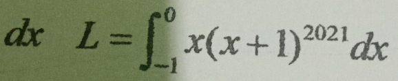 dx L=∈t _(-1)^0x(x+1)^2021dx