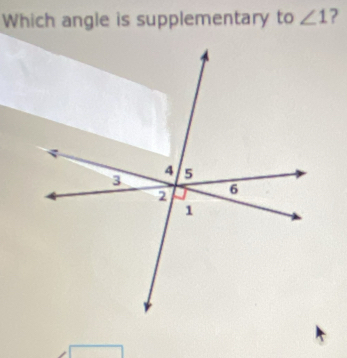 Which angle is supplementary to ∠ 1 ?