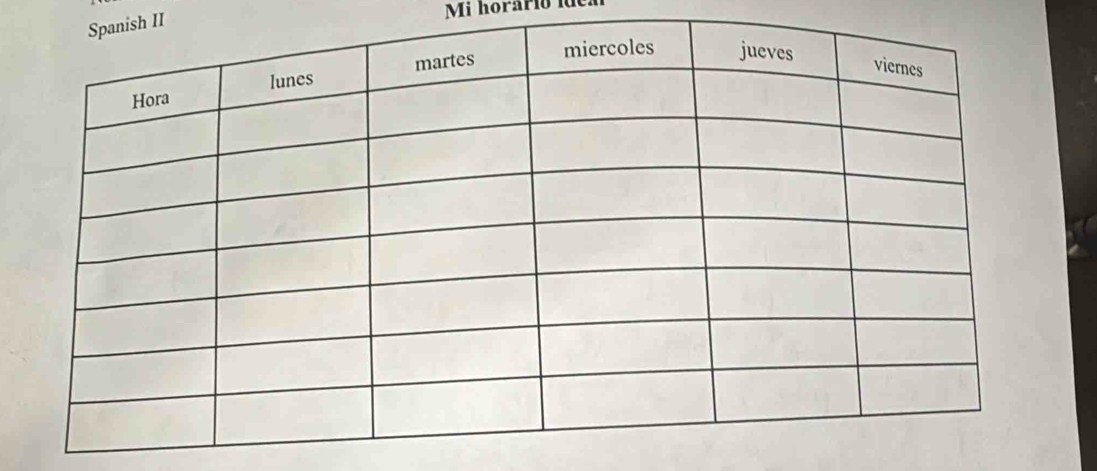 II 
Mi horario fde