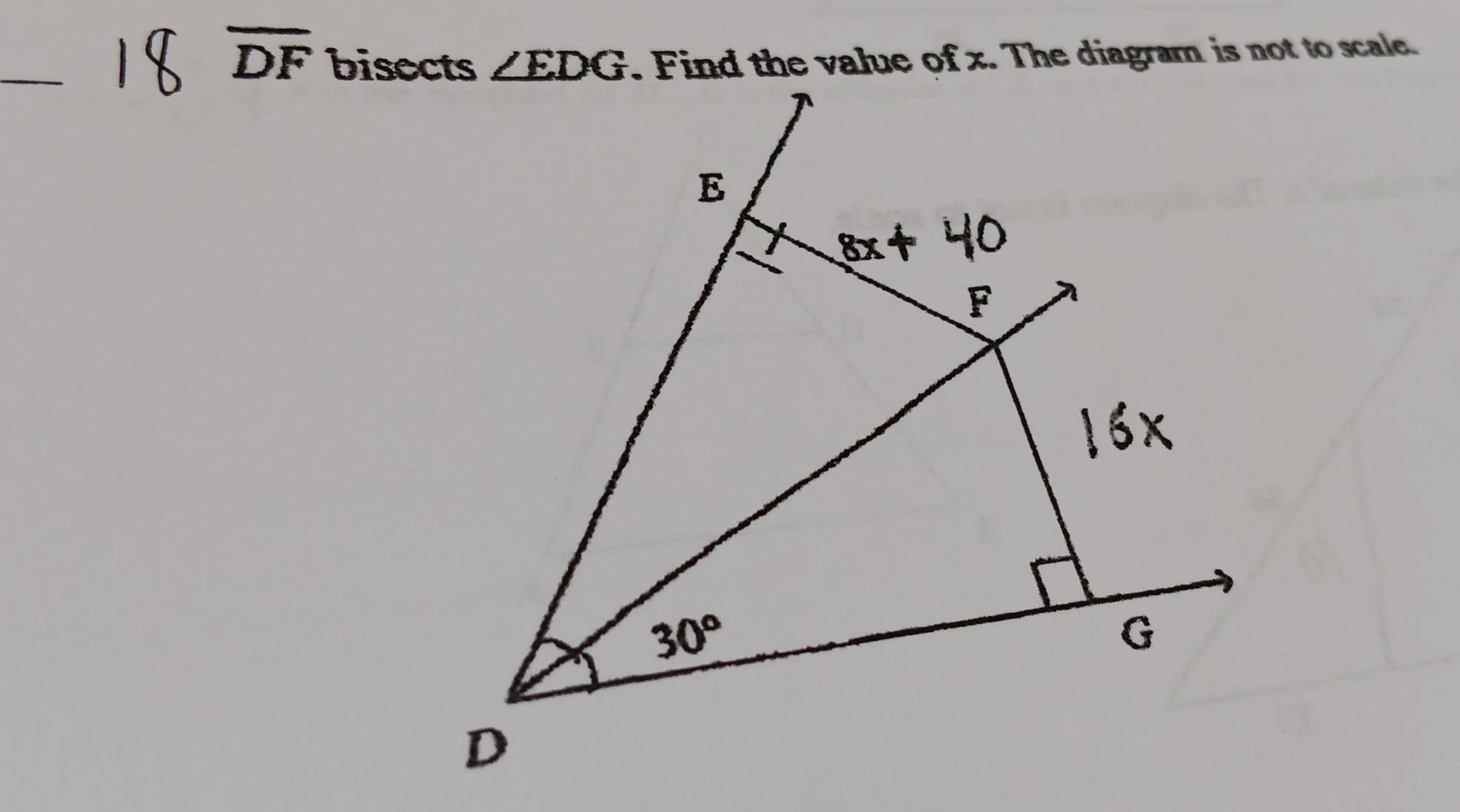 overline DF bisects