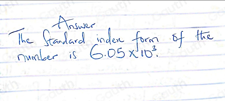 Solved: Write 6050 in standard index form. [Math]