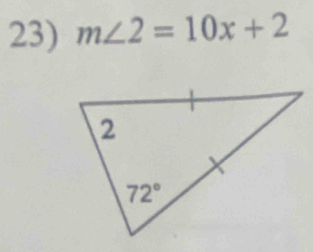 m∠ 2=10x+2