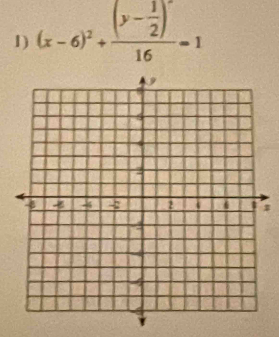 (x-6)^2+frac (y- 1/2 )^216=1