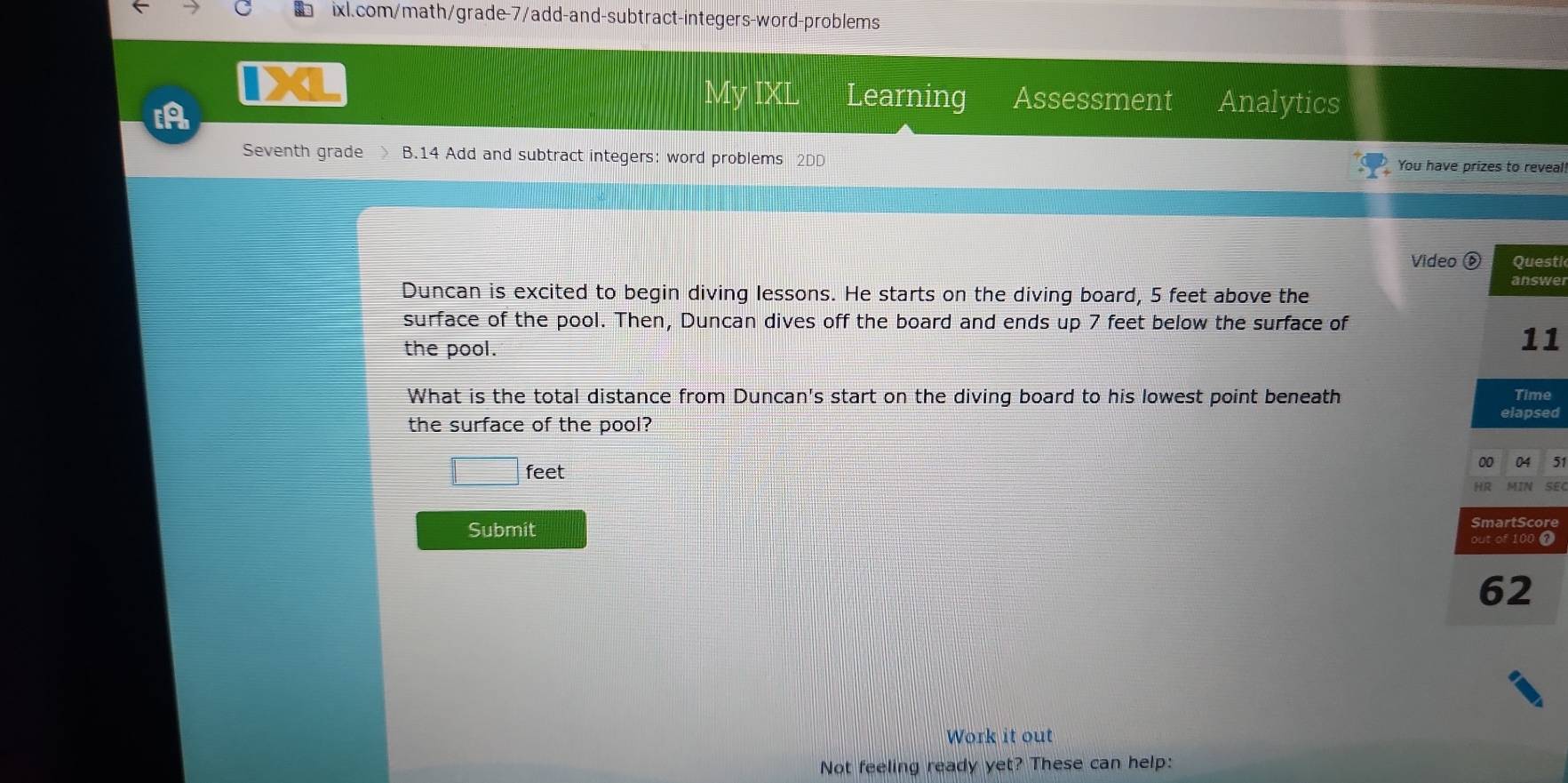 Solved: My IXL Learning Assessment Analytics Seventh grade B.14 Add and ...
