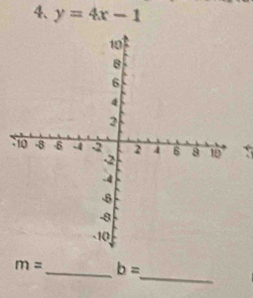 y=4x-1
_
m=
_ b=