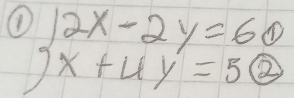 beginarrayr 12x-2y=60 9x+4y=5 endarray