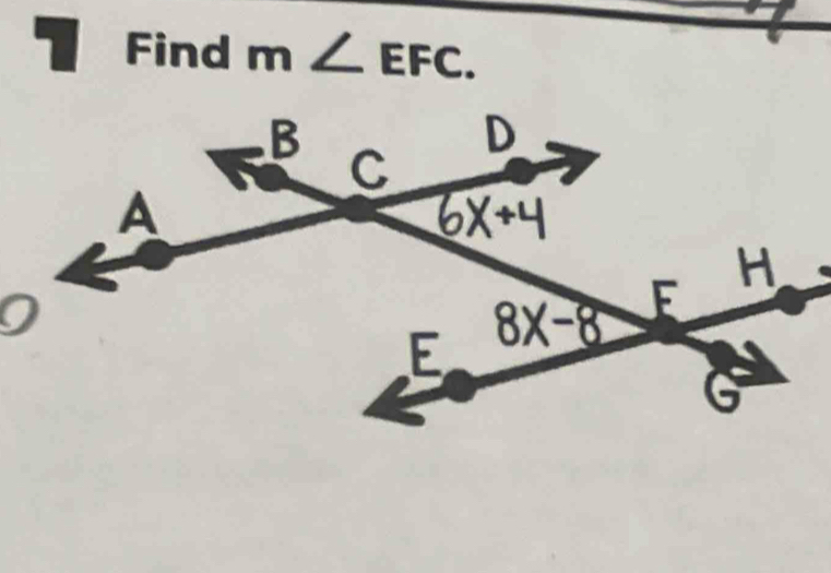 Find m∠ EFC.