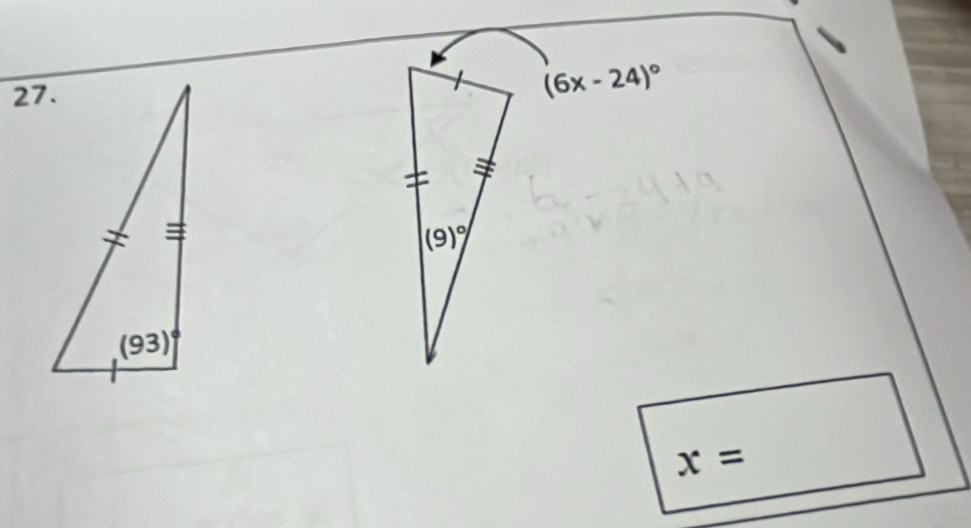 (6x-24)^circ 
x=