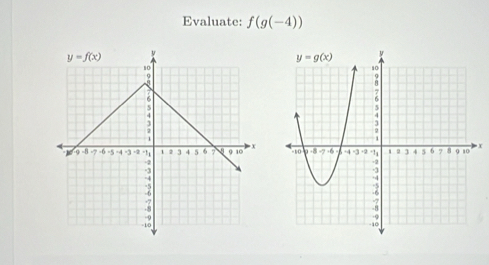 Evaluate: f(g(-4))
x