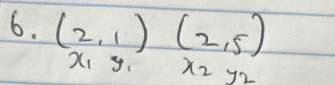 (2,1)(2,5)
x_1y_1 x_2y_2