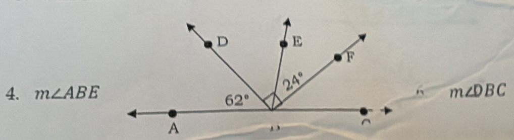 m∠ ABE m∠ DBC