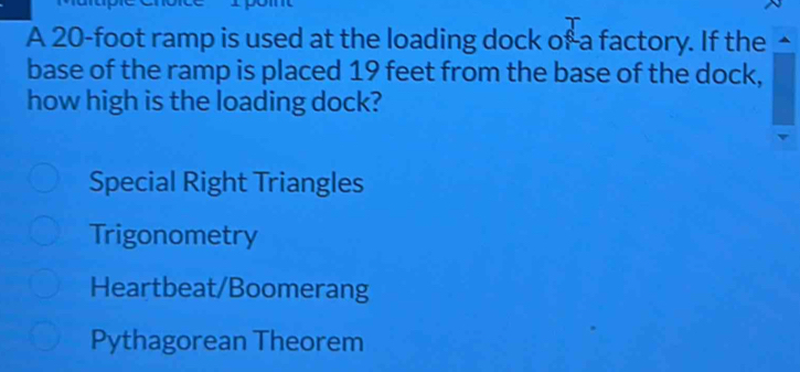 Solved: A 20-foot ramp is used at the loading dock of-a factory. If the ...