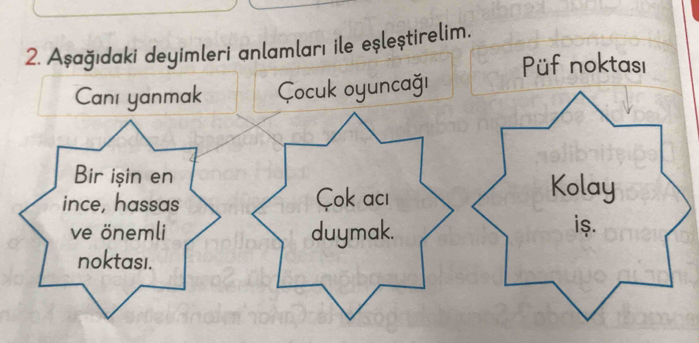 ları ile eşleştirelim.