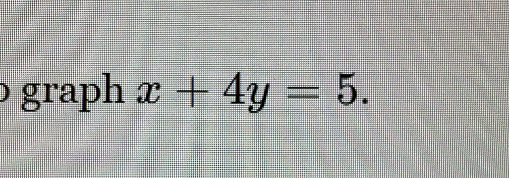 graph x+4y=5.