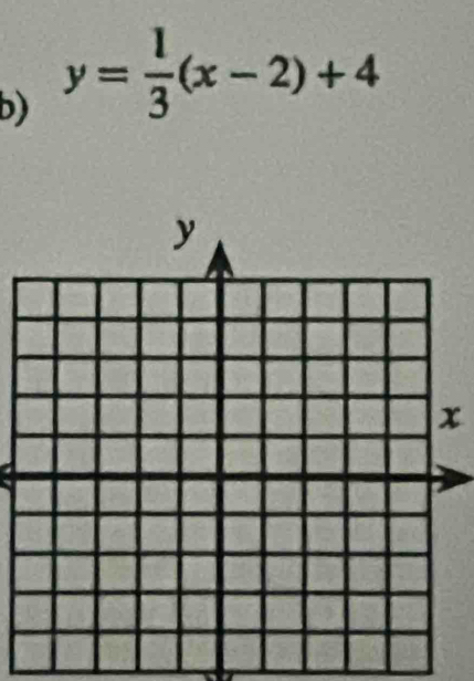 y= 1/3 (x-2)+4
x