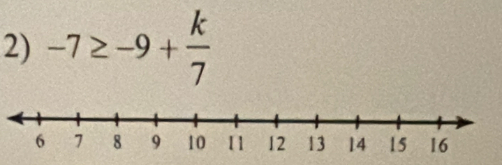 -7≥ -9+ k/7 