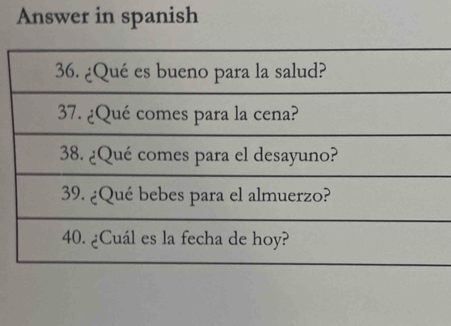 Answer in spanish