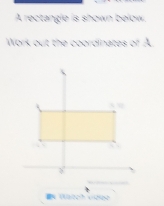 A rectangle is shown below. 
Work out the coordinates of A