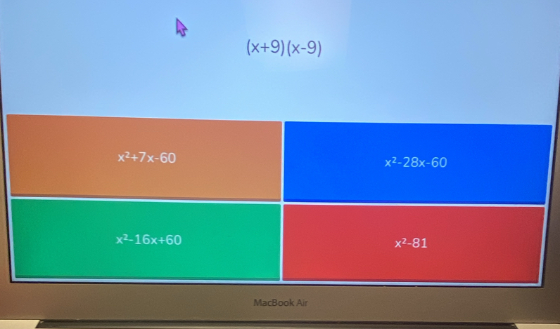 (x+9)(x-9)
MacBook Air