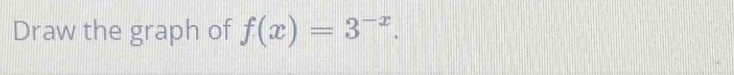 Draw the graph of f(x)=3^(-x).