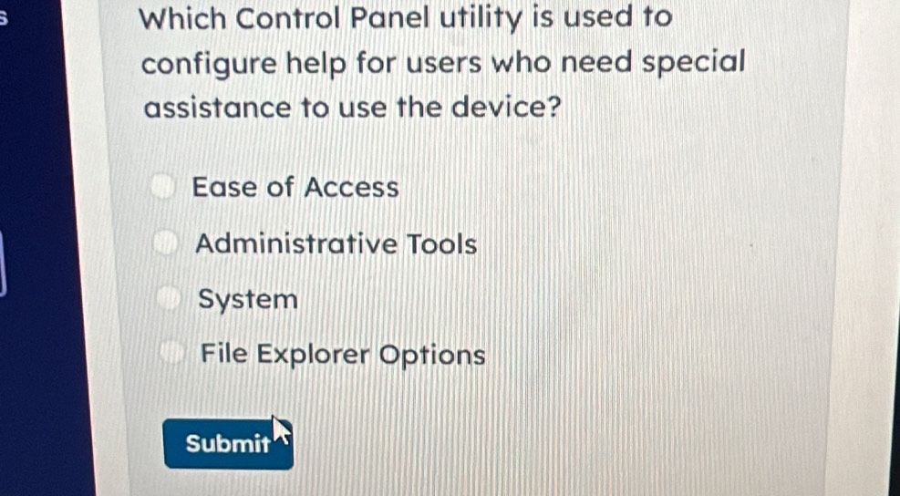 Solved: Which Control Panel utility is used to configure help for users ...