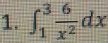 ∈t _1^(3frac 6)x^2dx