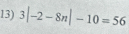 3|-2-8n|-10=56