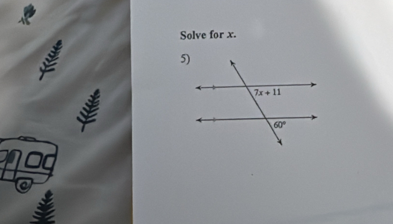 Solve for x.