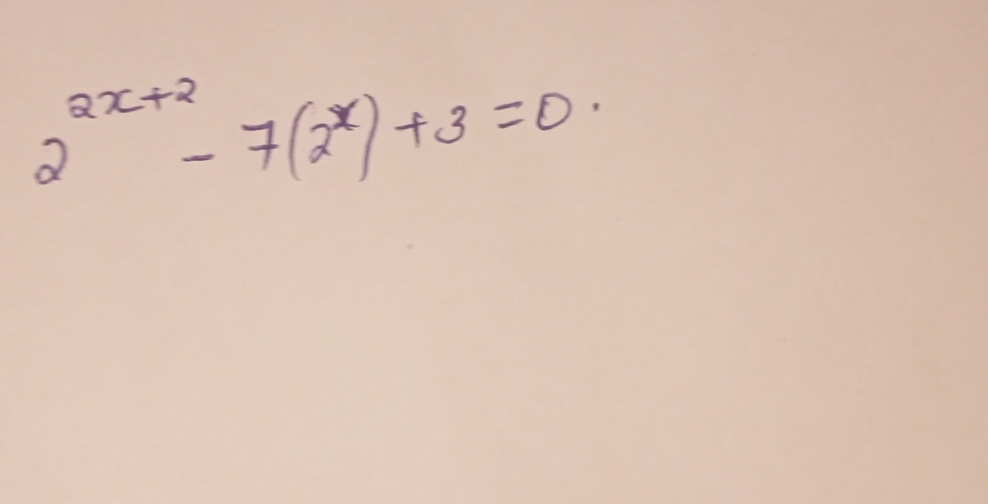 2^(2x+2)-7(2^x)+3=0