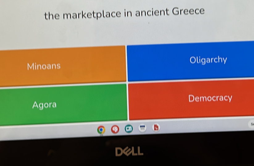 the marketplace in ancient Greece
Oligarchy
Minoans
Democracy
Agora