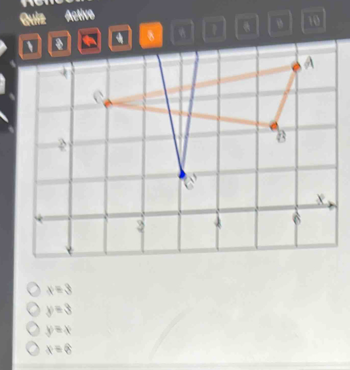 Quiz Activo
1 10
x=3
y=3
y=x
x=6