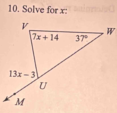 Solve for x: