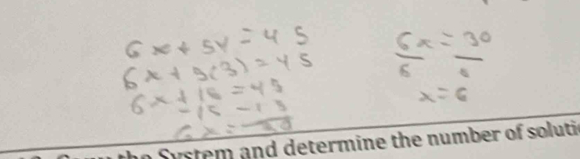 System and determine the number of soluti