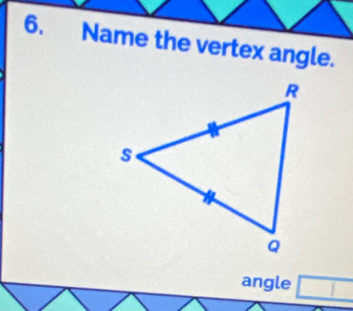 Name the vertex angle. 
angle l