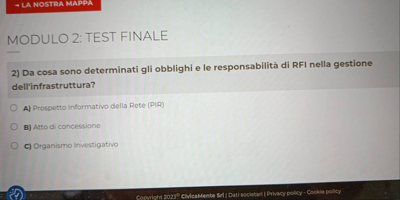 Risolto:→ LA NOSTRA MAPPA MODULO 2: TEST FINALE 2) Da cosa sono ...