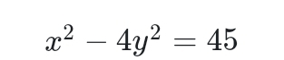 x^2-4y^2=45